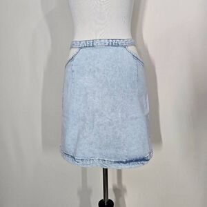 WeWoreWhat Indigo Comfort ZRQ Super Light Cut-out Mini Denim Skirt Size Small